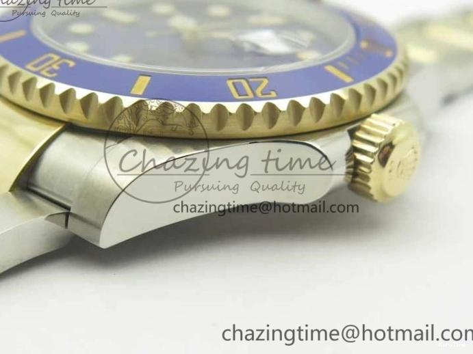 MiroTime 0410 Affordable Submariner 116613 LB Noob 1:1 Best Edition YG Wrapped Bezel Blue Dial on SS YG Bracelet A2836 V 3413